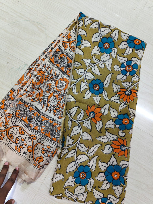 Kalamkari Duppatas (Cotton & Silk) KZD54