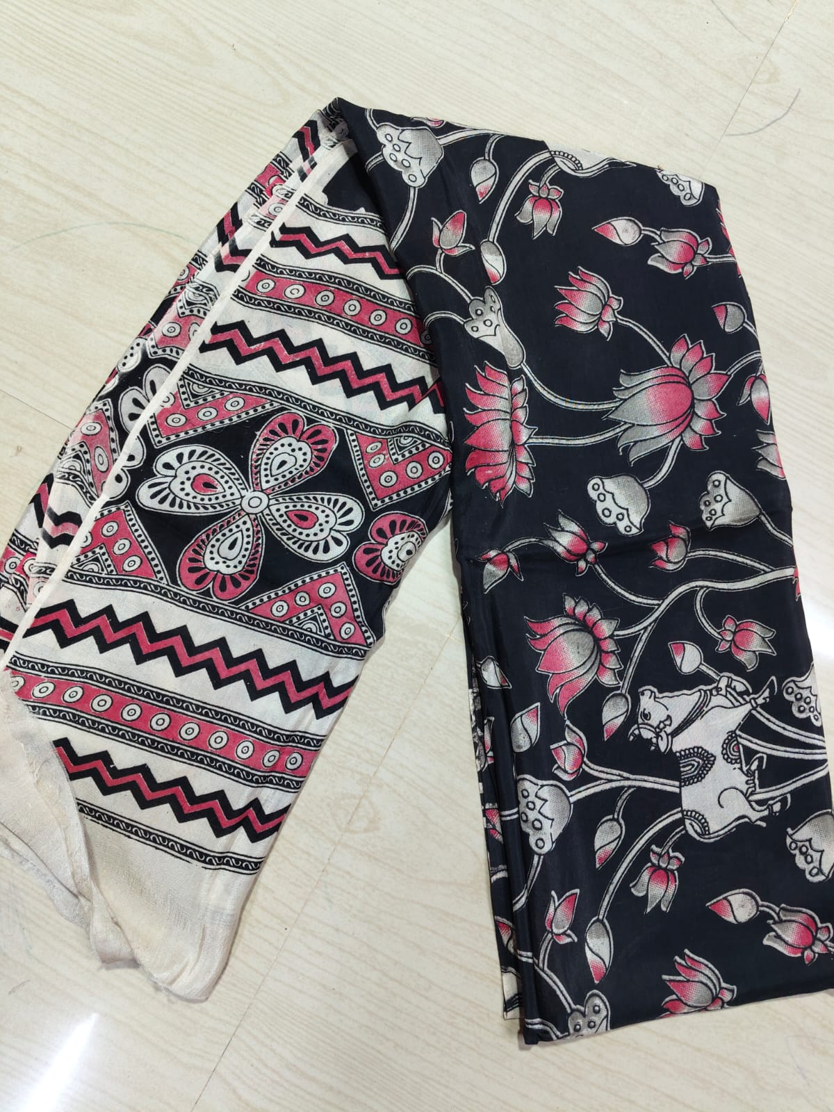 Kalamkari Duppatas (Cotton & Silk) KZD56