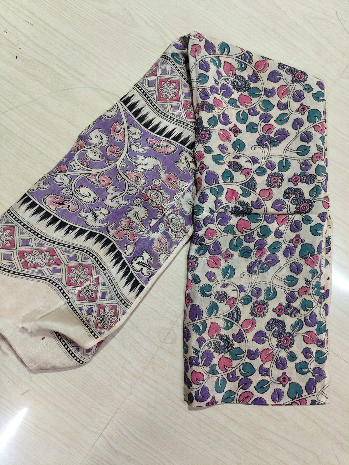 Kalamkari Duppatas (Cotton & Silk) KZD59
