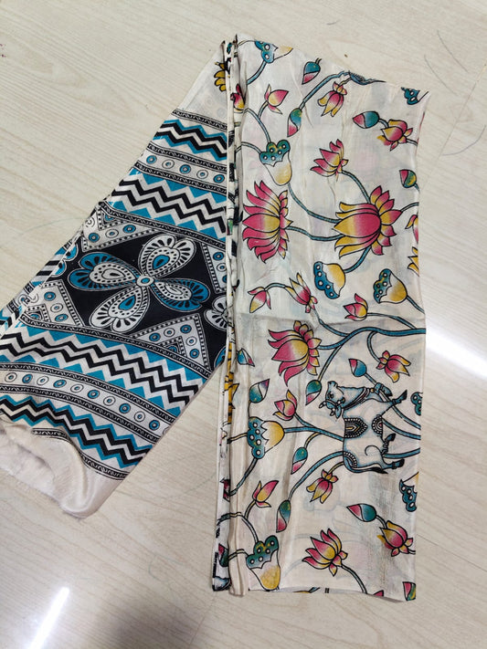 Kalamkari Duppatas (Cotton & Silk) KZD61
