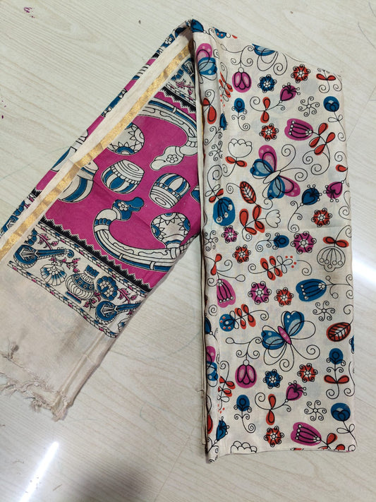 Kalamkari Duppatas (Cotton & Silk) KZD62