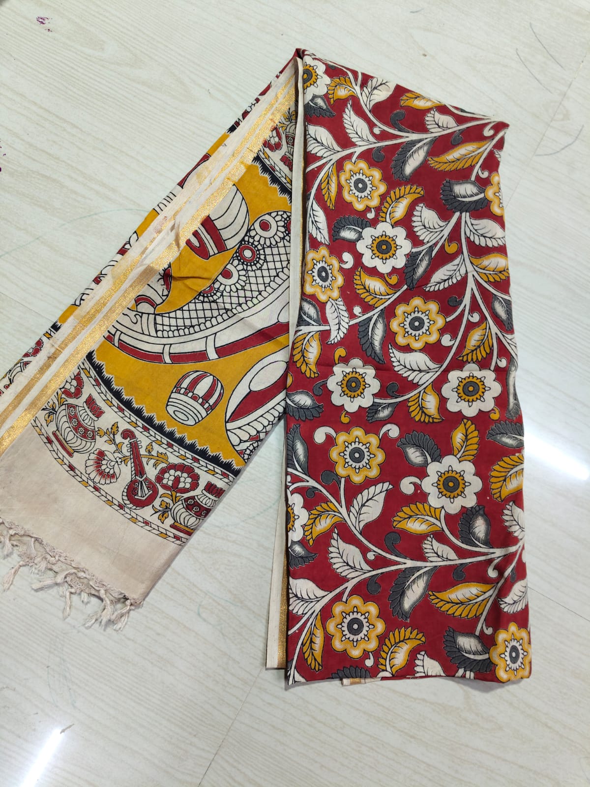 Kalamkari Duppatas (Cotton & Silk) KZD63