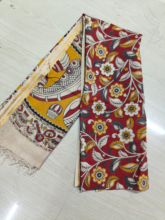 Kalamkari Duppatas (Cotton & Silk) KZD63