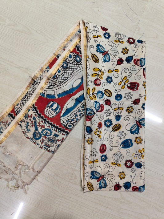 Kalamkari Duppatas (Cotton & Silk) KZD64