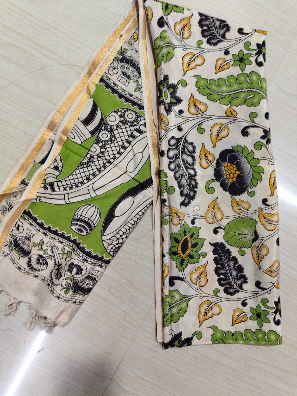 Kalamkari Duppatas (Cotton & Silk) KZD65