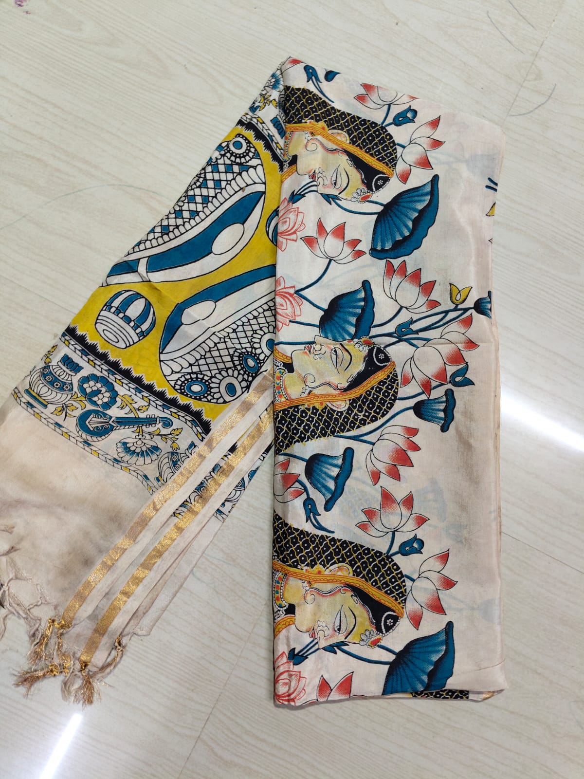Kalamkari Duppatas (Cotton & Silk) KZD66