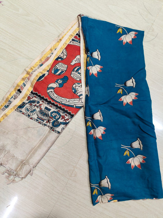 Kalamkari Duppatas (Cotton & Silk) KZD67