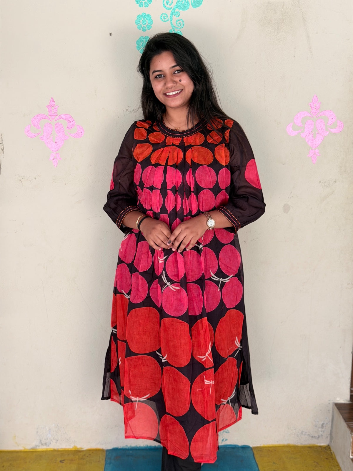 Premium Mull Chandheri Cotton Kurti With Phant  - EKP01