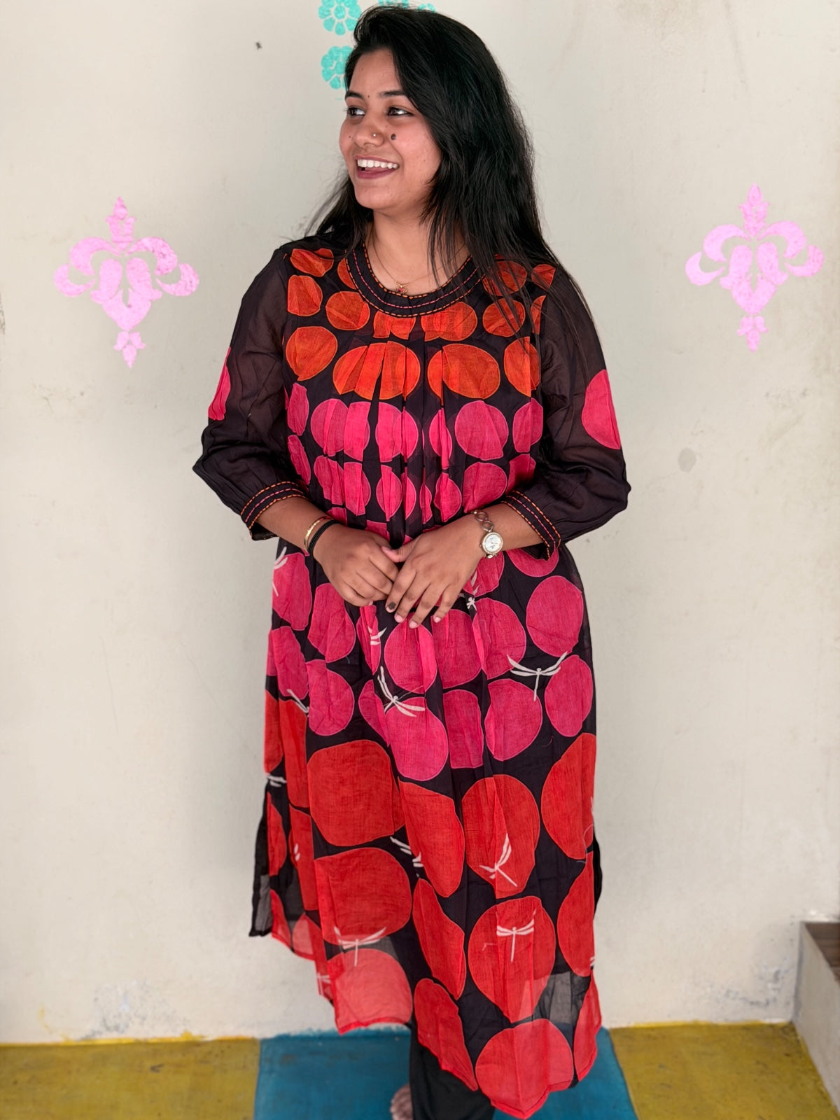 Premium Mull Chandheri Cotton Kurti With Phant  - EKP01