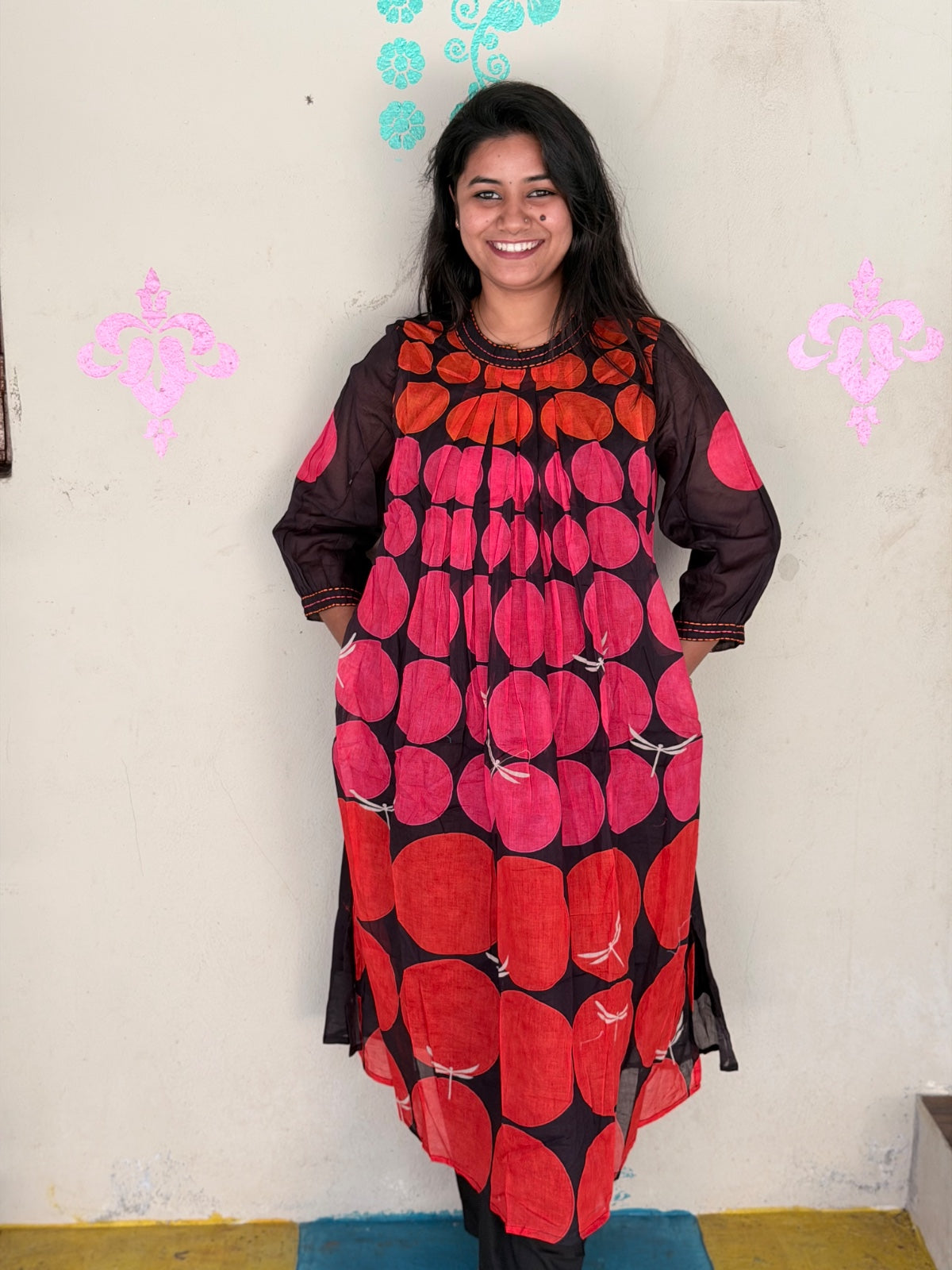 Premium Mull Chandheri Cotton Kurti With Phant  - EKP01