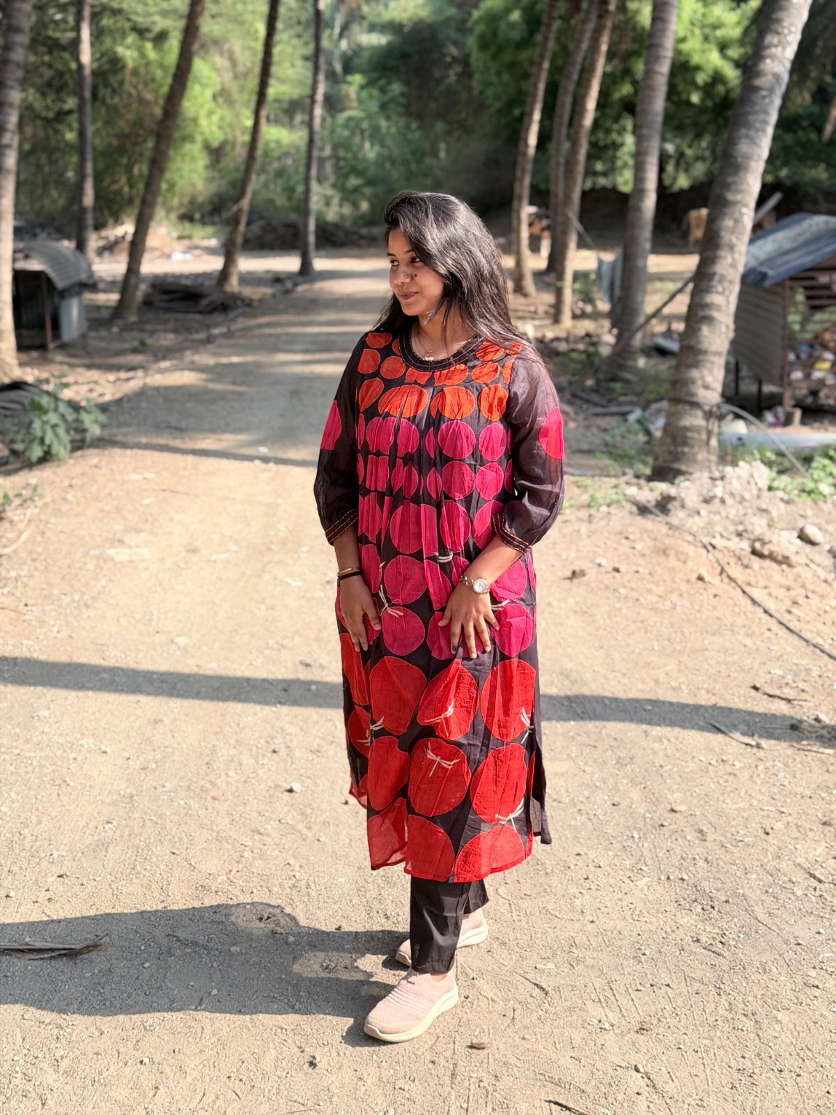 Premium Mull Chandheri Cotton Kurti With Phant  - EKP01