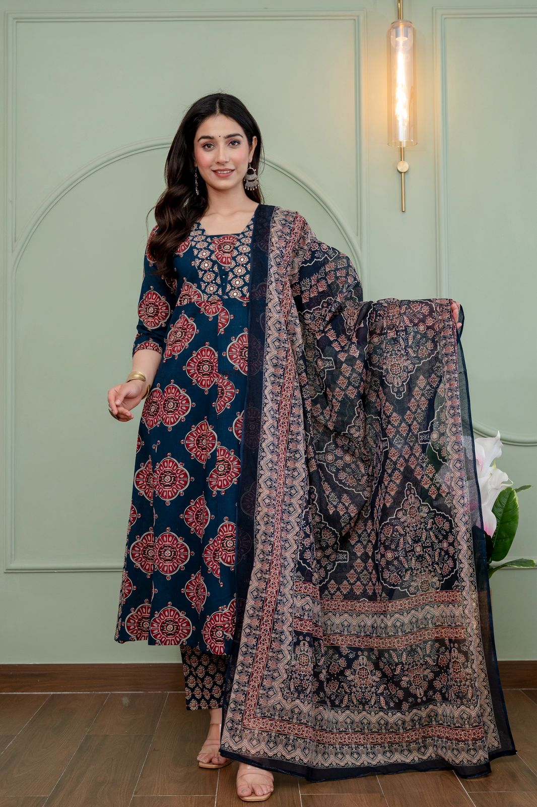Cotton Floral Anarkali  -  AS72