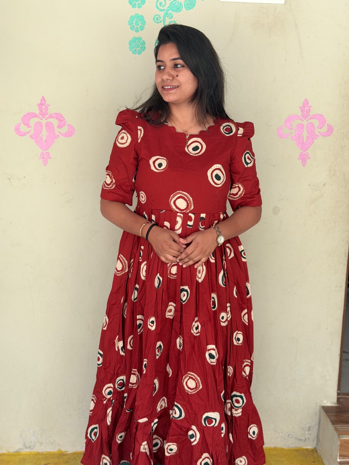 Premium Rayon Floral Frock - CFF105