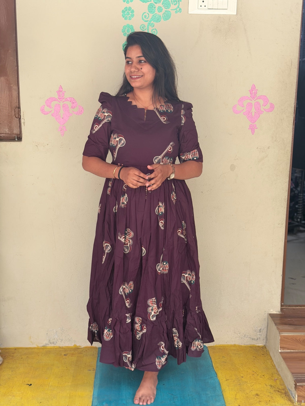 Premium Rayon Floral Frock - CFF104