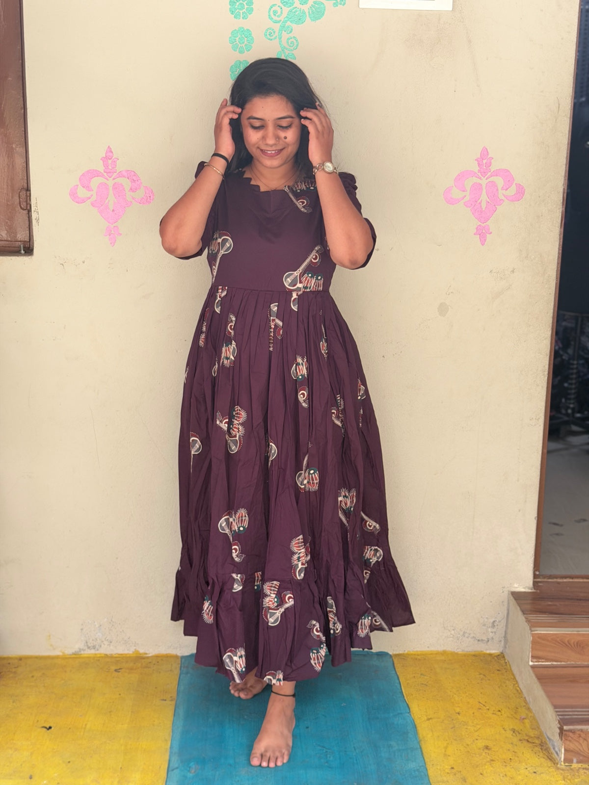Premium Rayon Floral Frock - CFF104