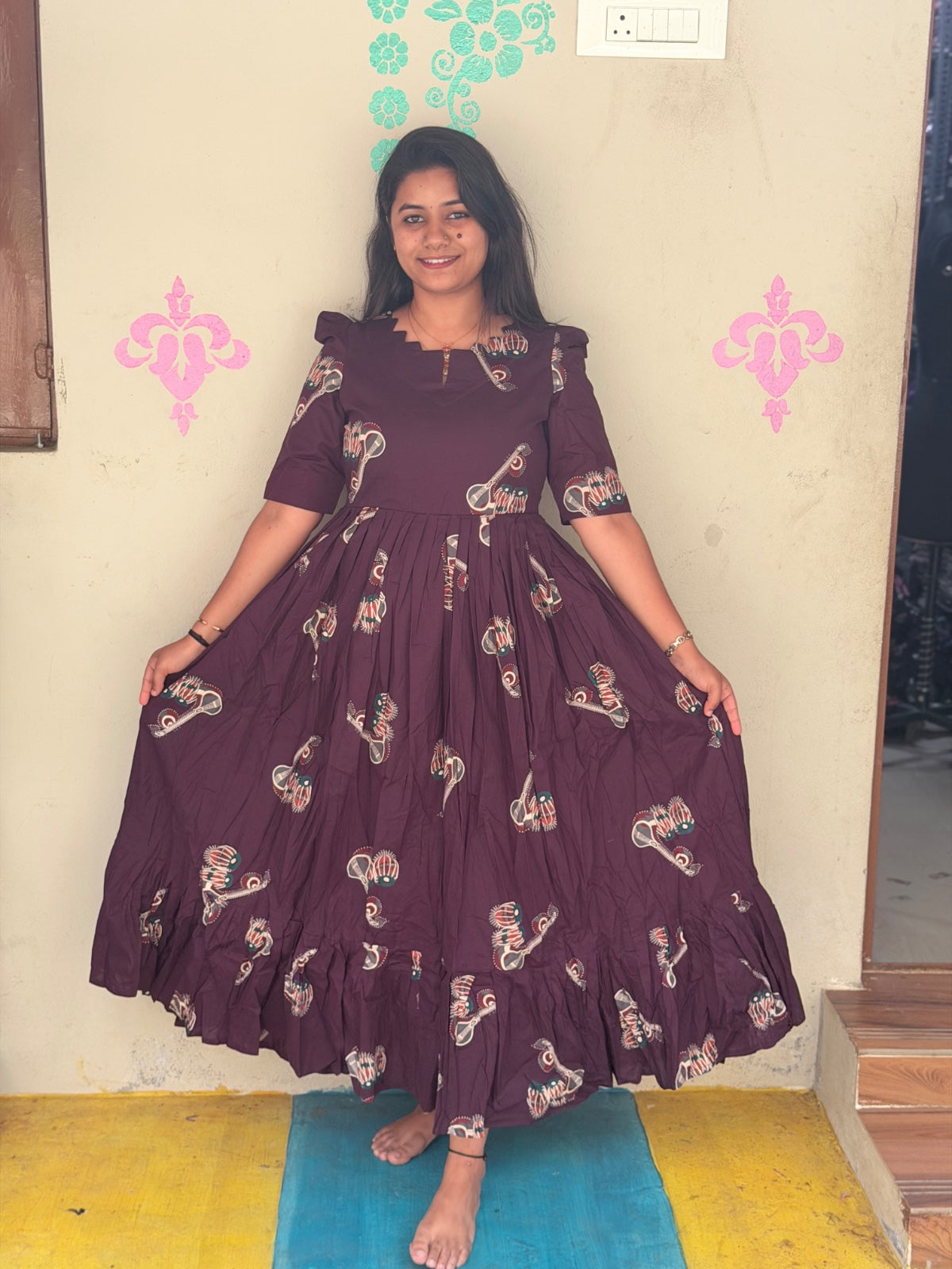 Premium Rayon Floral Frock - CFF104