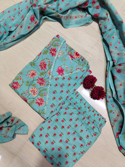 Cotton Floral Anarkali - CA54