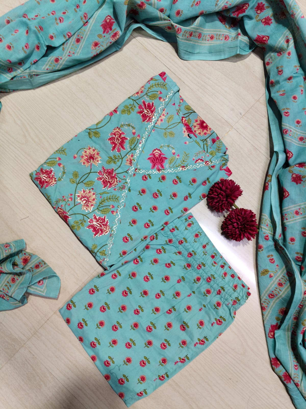 Cotton Floral Anarkali - CA54