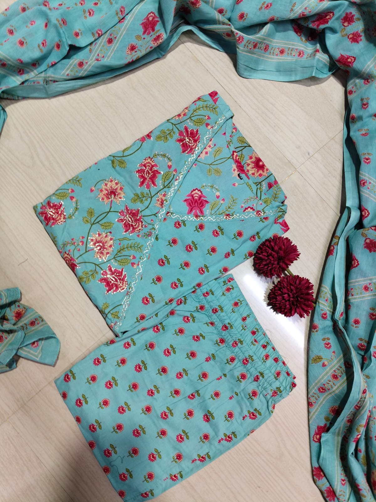 Cotton Floral Anarkali - CA54
