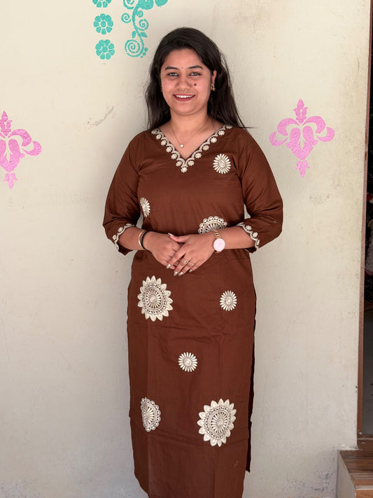 V neck Kurthi with Pant  ALN04