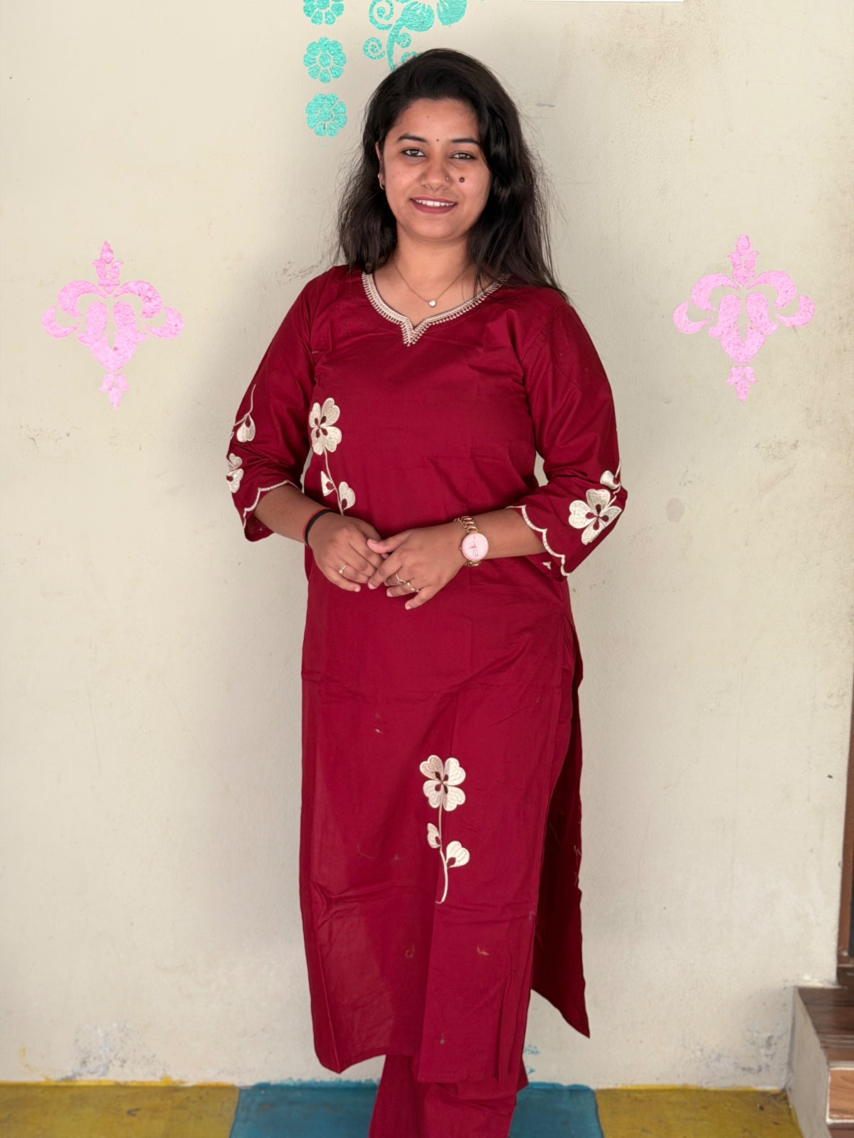V neck Kurthi with Pant  ALN61