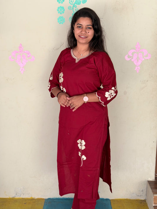 V neck Kurthi with Pant  ALN61
