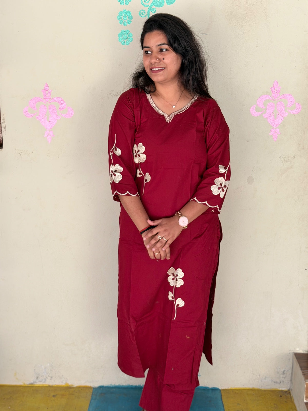 V neck Kurthi with Pant  ALN61