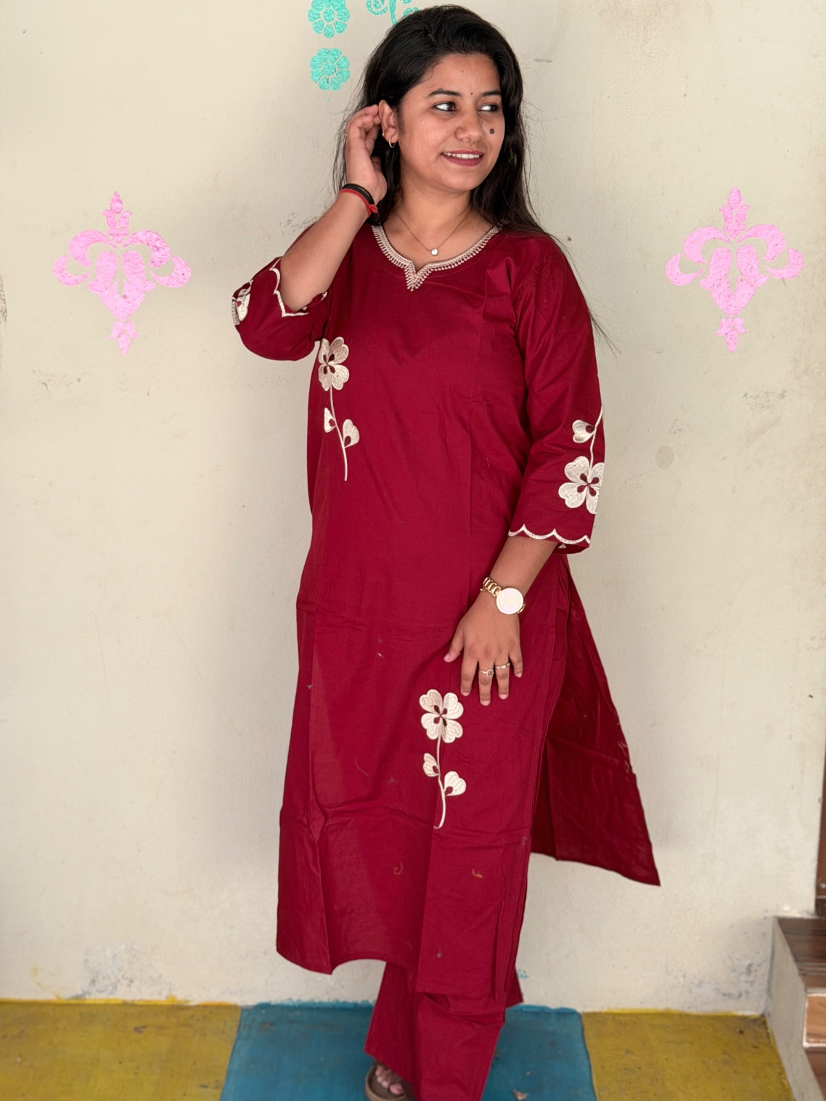 V neck Kurthi with Pant  ALN61