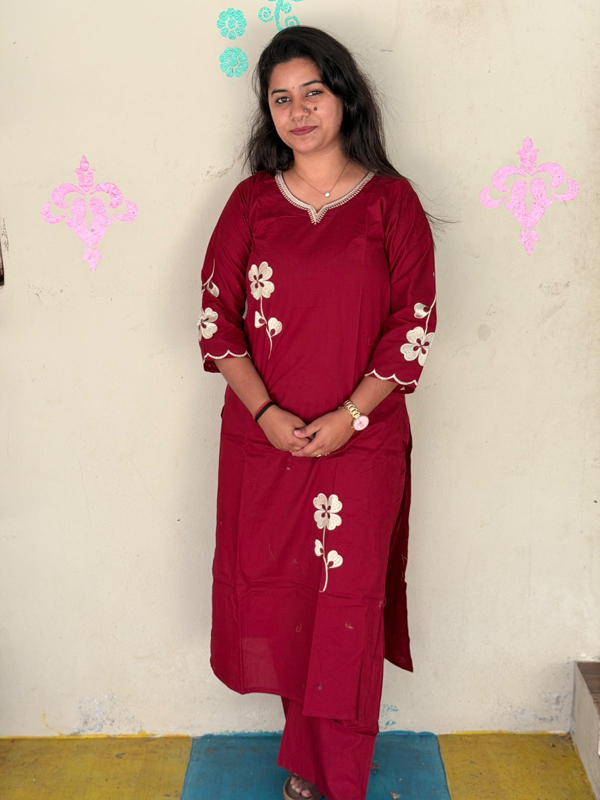 V neck Kurthi with Pant  ALN61