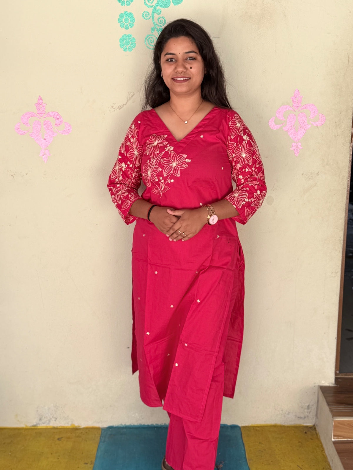 V neck Kurthi with Pant  ALN62