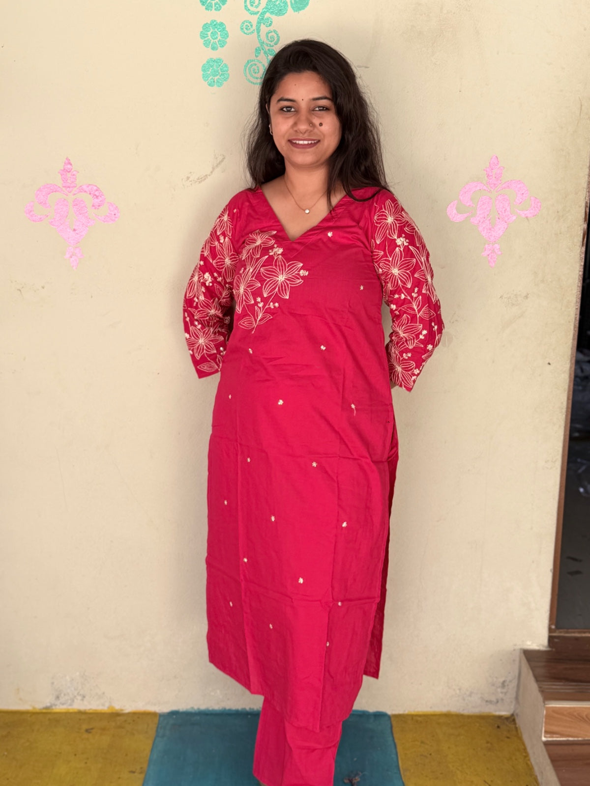 V neck Kurthi with Pant  ALN62