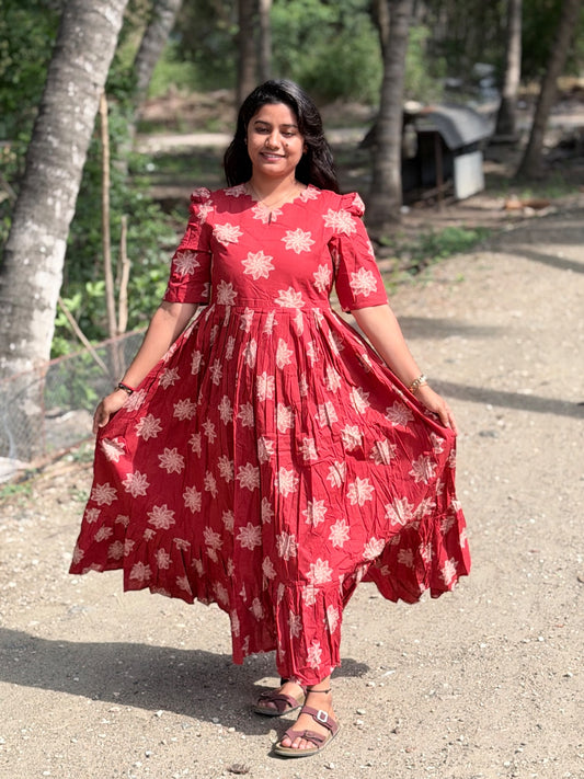 Cotton Floral Frock - CFF112