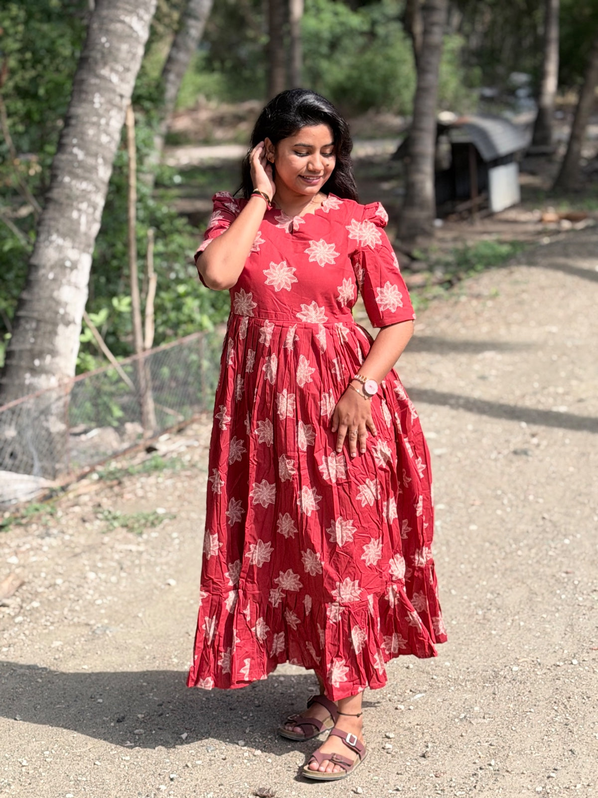 Cotton Floral Frock - CFF112