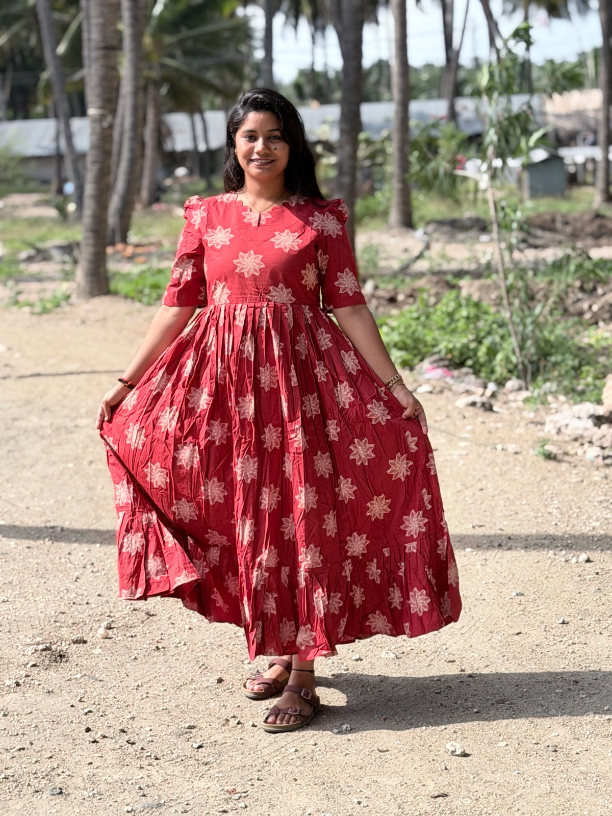 Cotton Floral Frock - CFF112