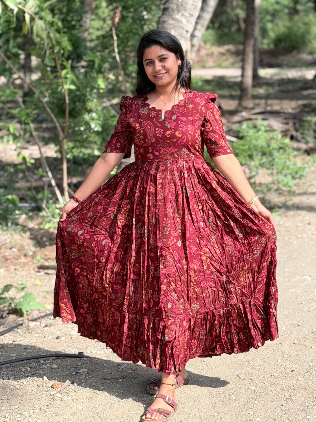 Premium Rayon Floral Frock - CFF123