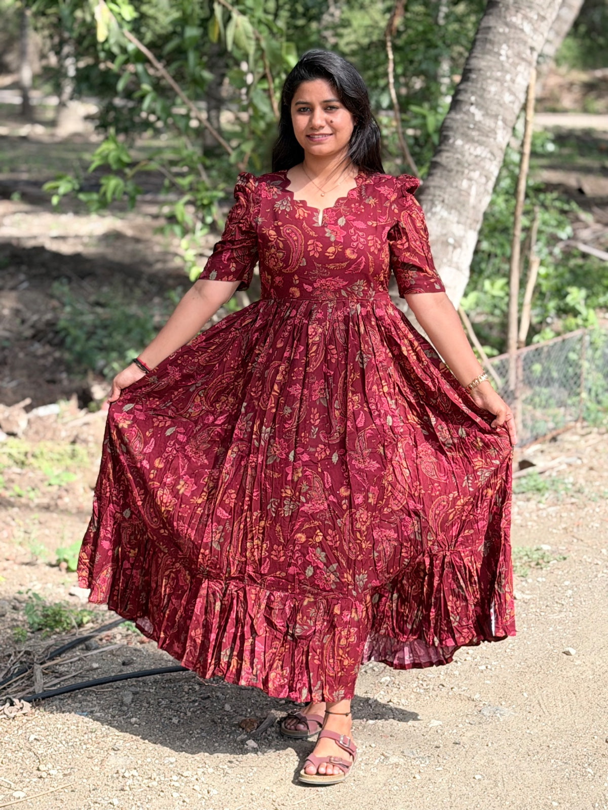 Premium Rayon Floral Frock - CFF123