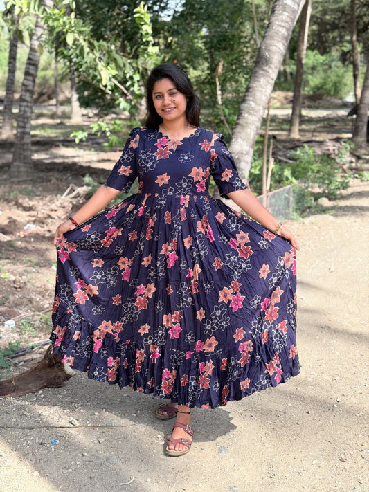 Premium Rayon Floral Frock - CFF124