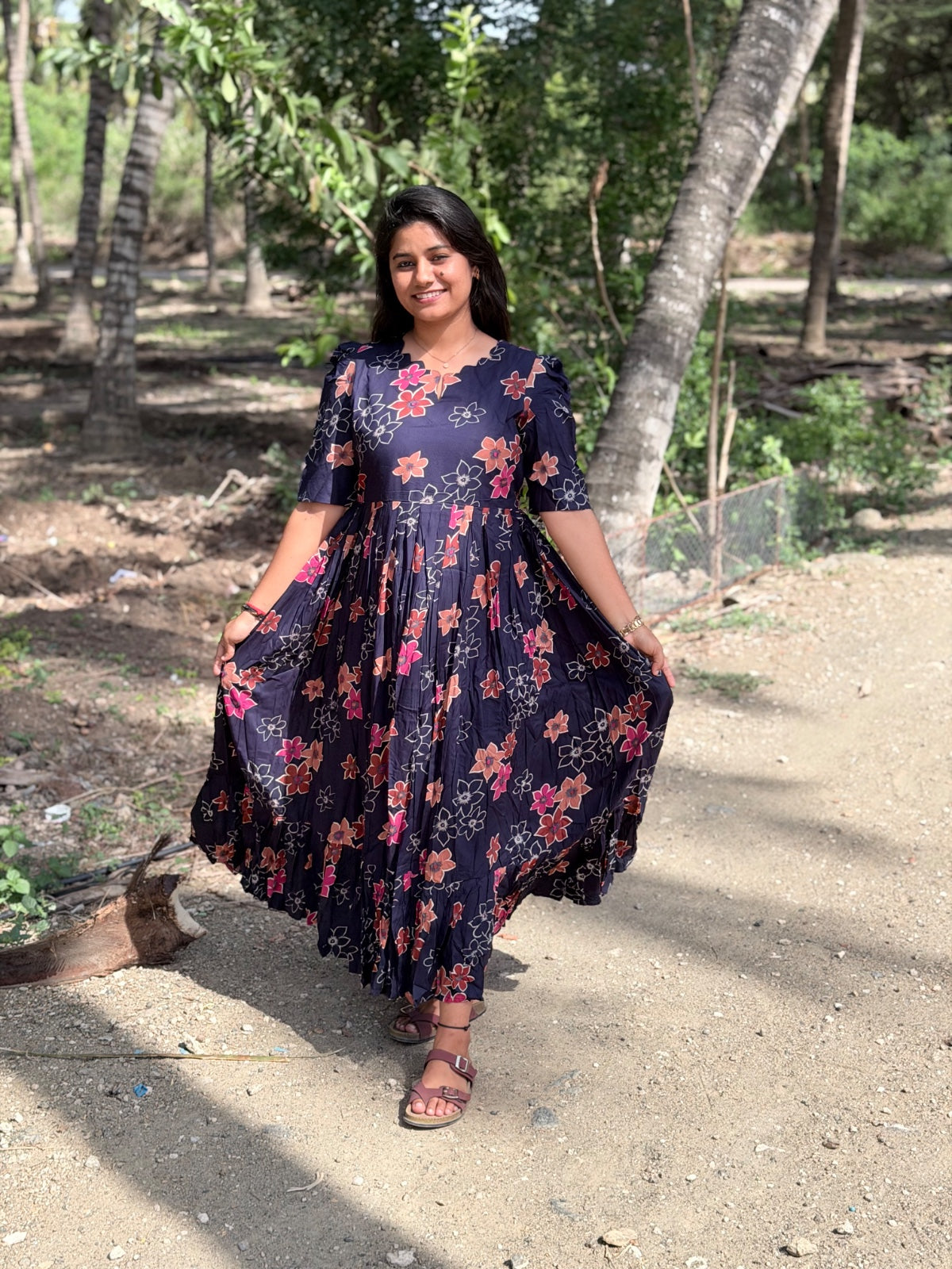 Premium Rayon Floral Frock - CFF124