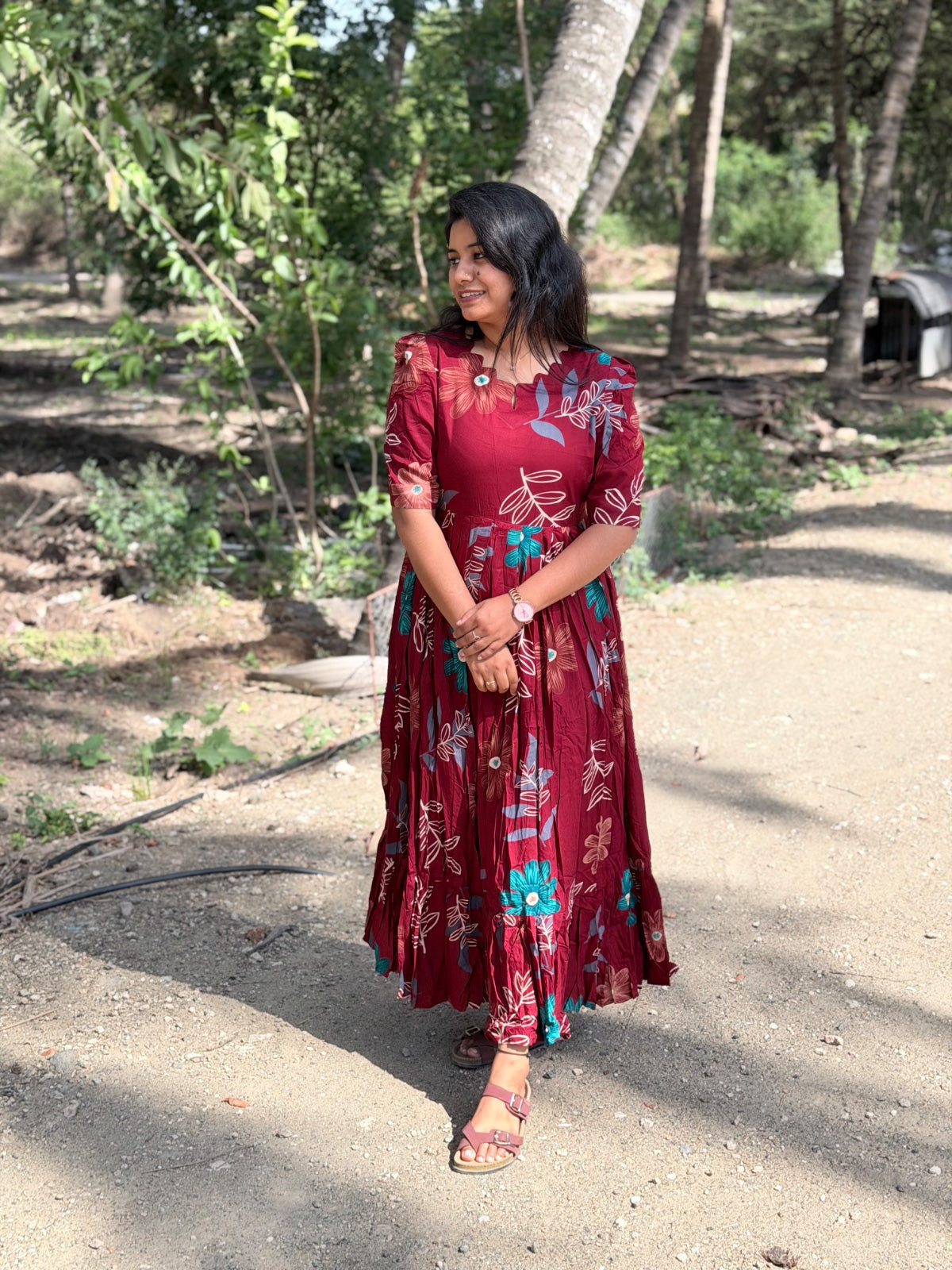 Premium Rayon Floral Frock - CFF125