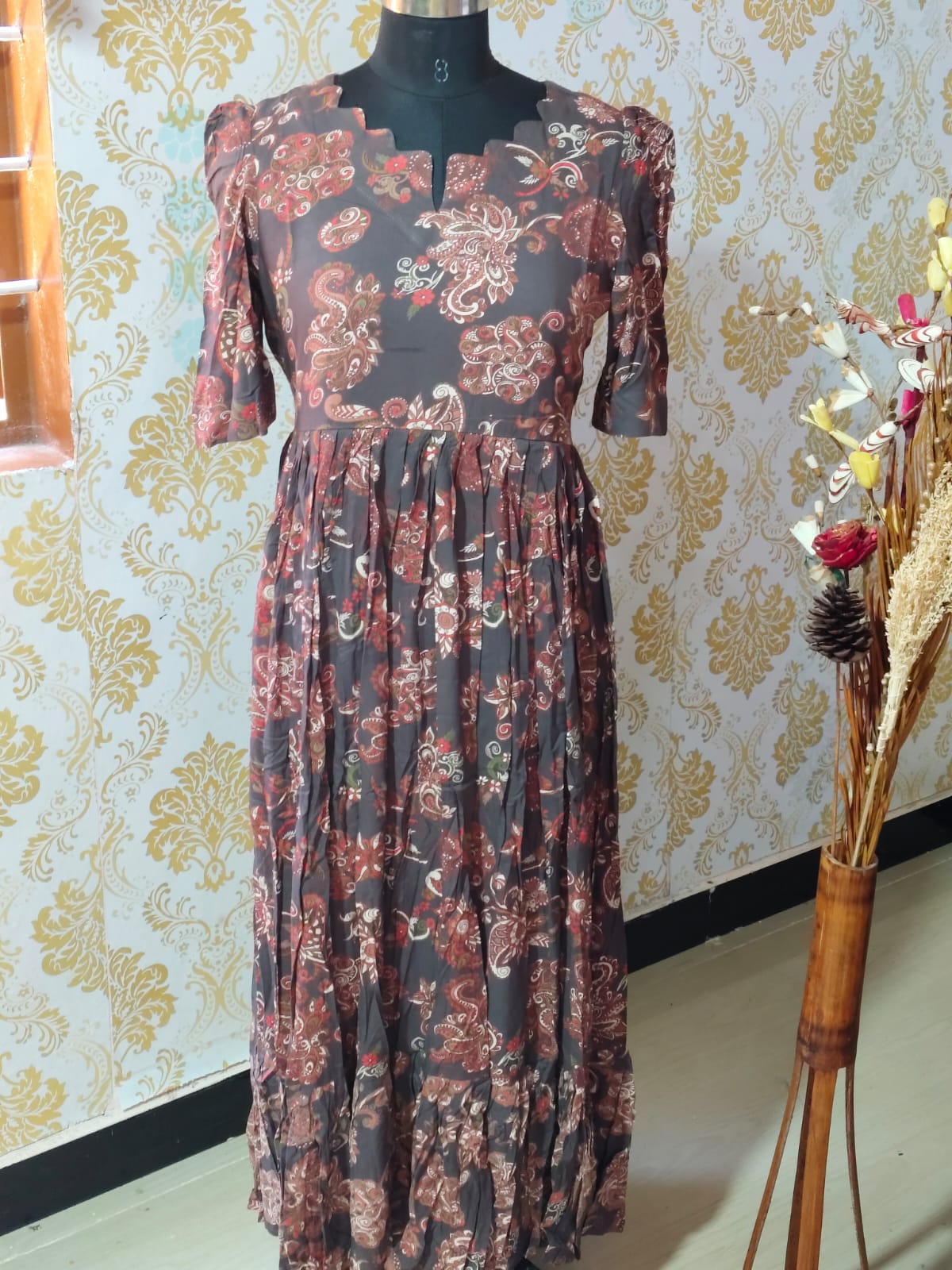 Premium Rayon Floral Frock - CFF127