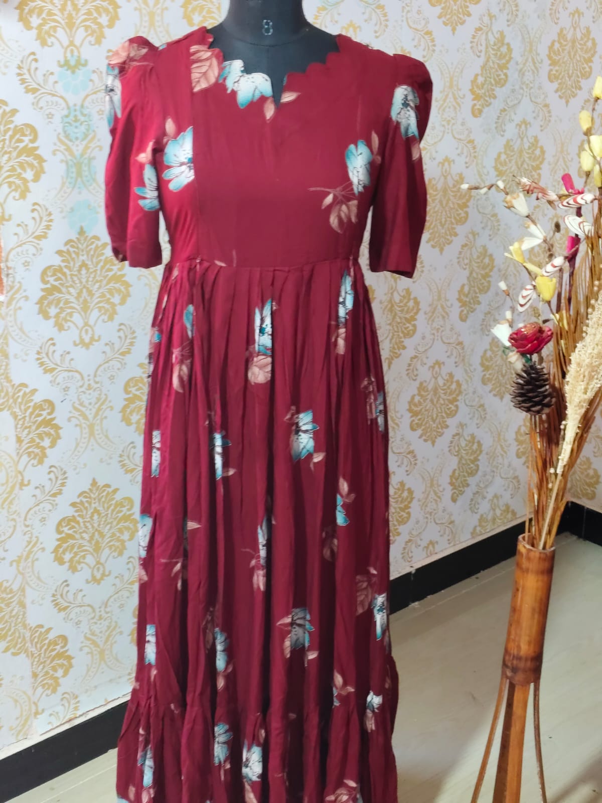 Premium Rayon Floral Frock - CFF126