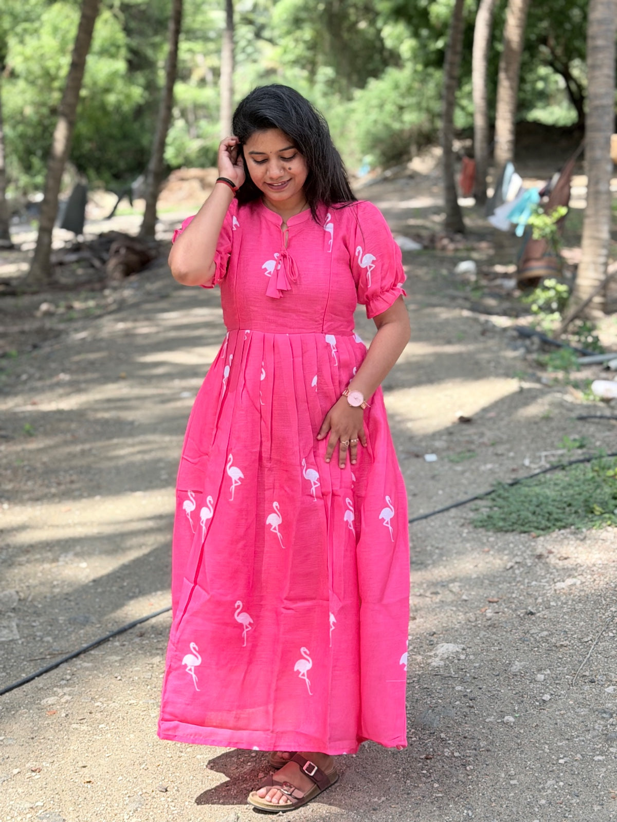 Linen Cotton Feeding Frock  IFF73