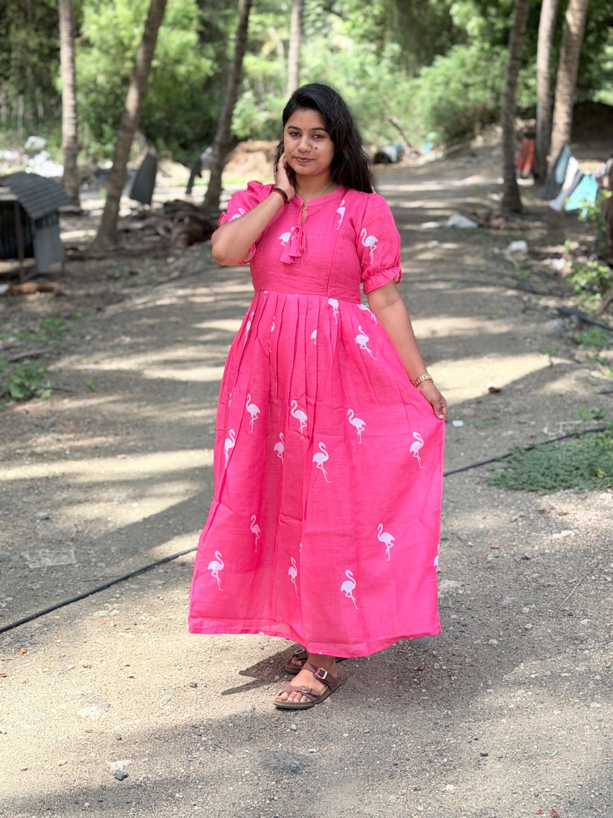 Linen Cotton Feeding Frock  IFF73