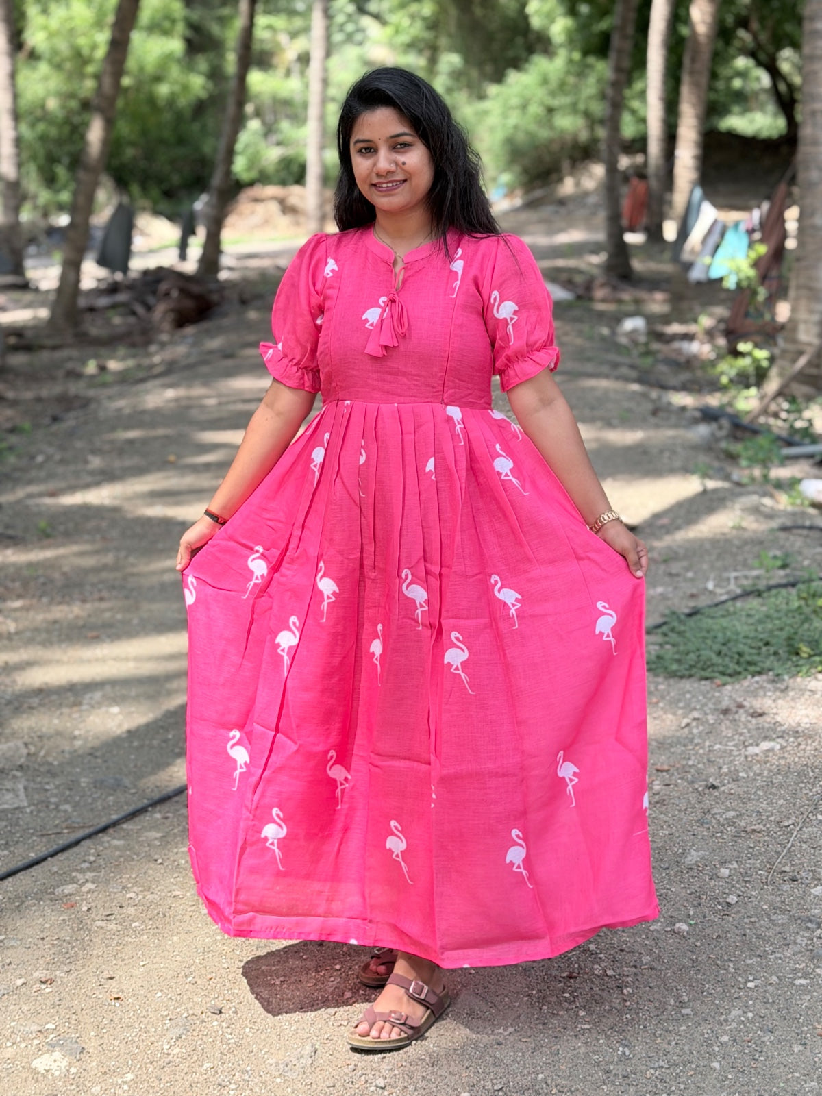 Linen Cotton Feeding Frock  IFF73