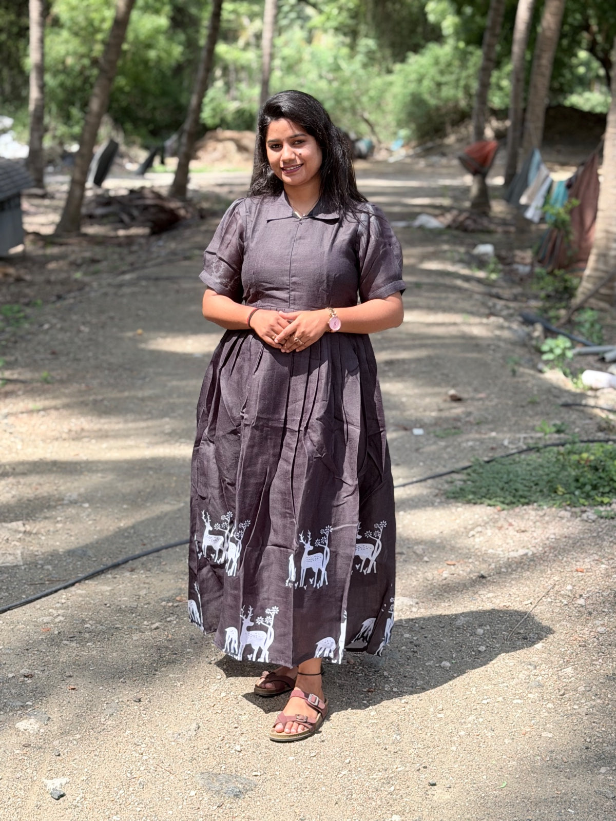 Linen Cotton Feeding Frock  IFF74