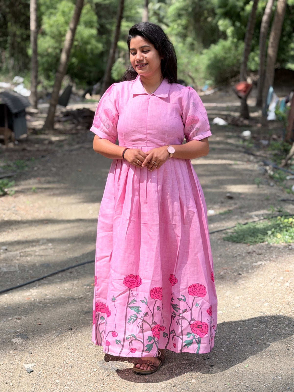 Linen Cotton Feeding Frock  IFF75