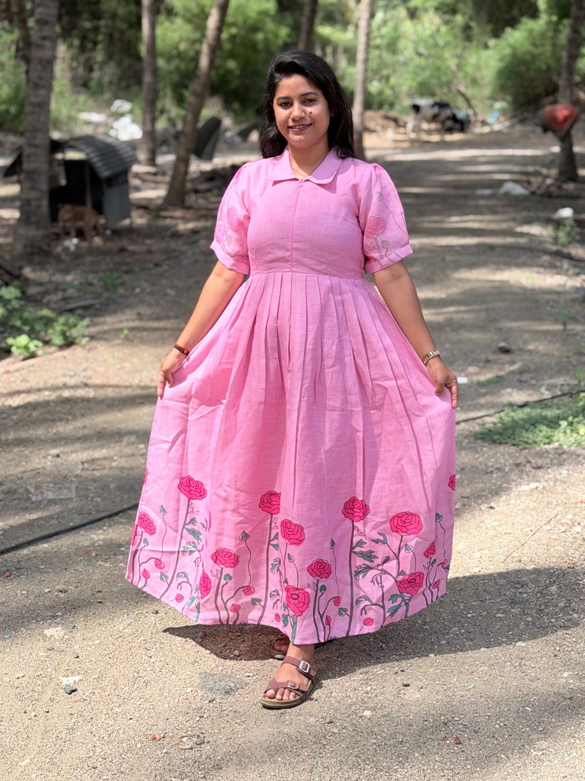 Linen Cotton Feeding Frock  IFF75