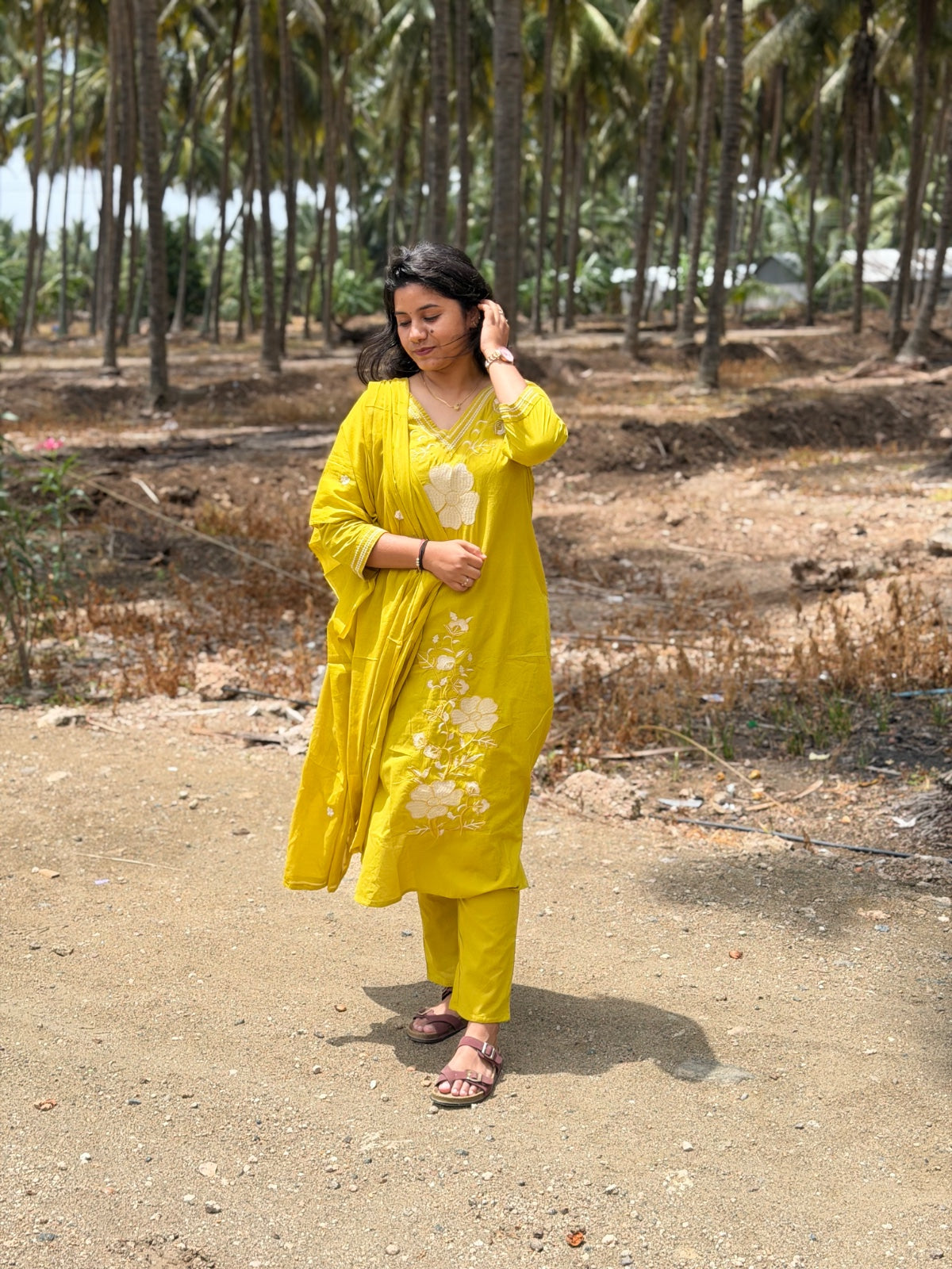 Cotton Floral Anarkali  -  AS83