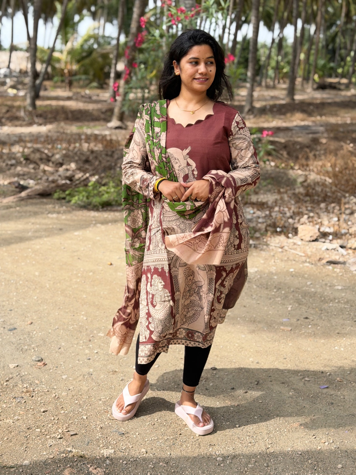 Kalamkari Kurti With Dupatta  KK81