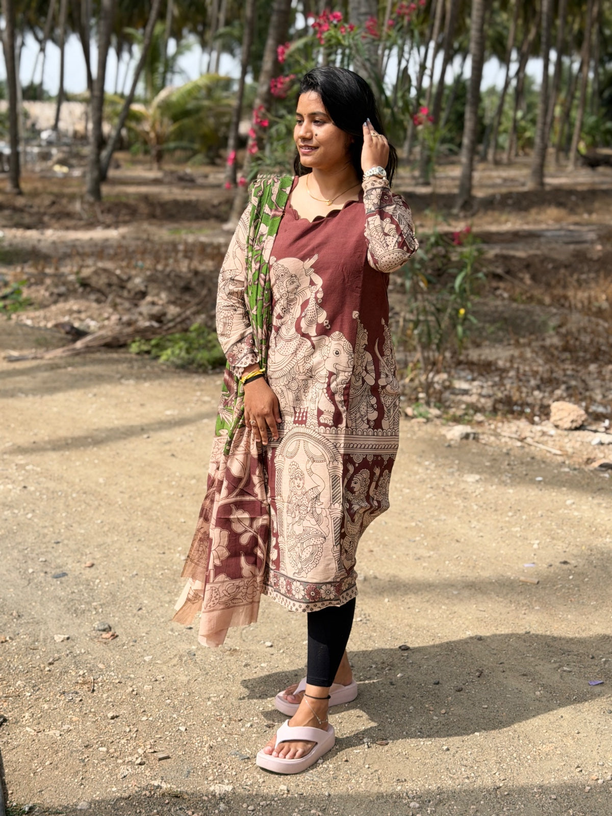 Kalamkari Kurti With Dupatta  KK81